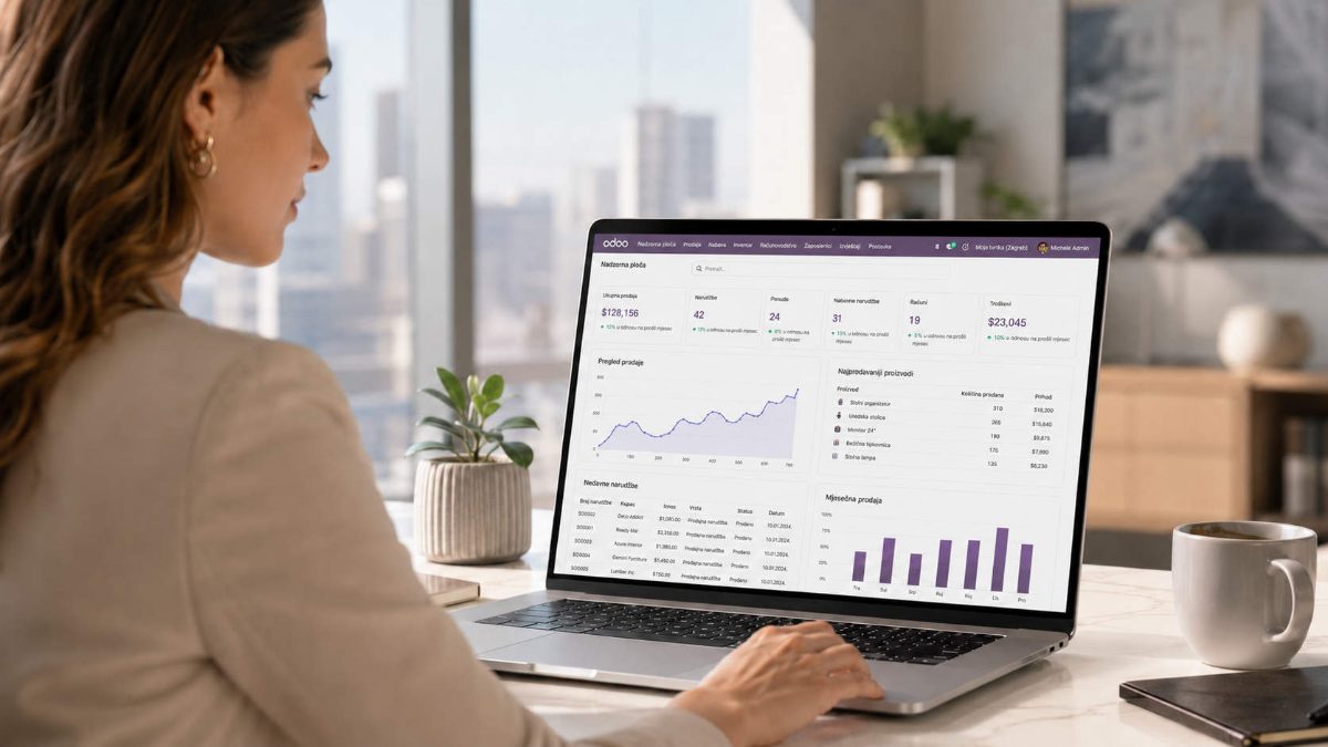 Korisnica radi u Odoo ERP sustavu
